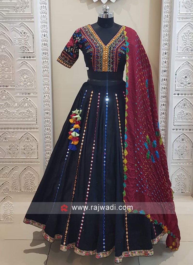 Navratri Kedia Garba dress Beige-Black Tulip Festival Gujrati dance S to XL  | eBay