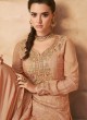 Ethnic Faux Georgette Peach Designer Pakistani Suit