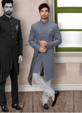 Ethnic Indowestern In Grey Color