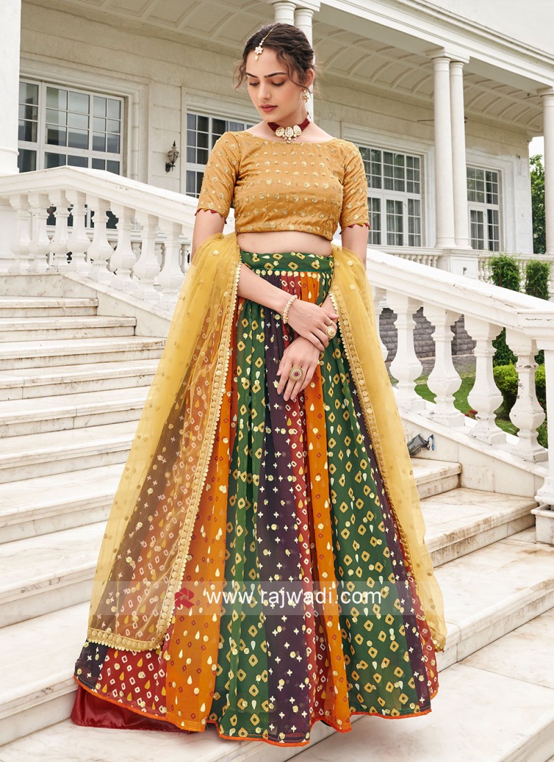 Yellow Sangeet A Line Lehenga Choli