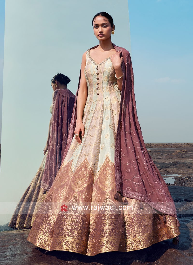 Ethnic Multi Designer Anarkali Dress with Dupatta