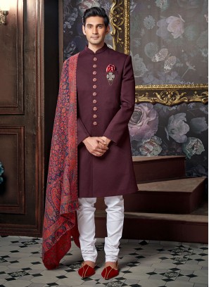 Ethnic Wear Indowestern In Wine Color