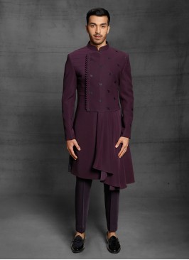 Ethnic Wear Indowestern In Wine Color