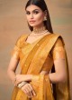 Exceeding Woven Mustard Vichitra Silk Traditional Saree