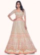 Off White and Peach Sequins Designer Lehenga Choli