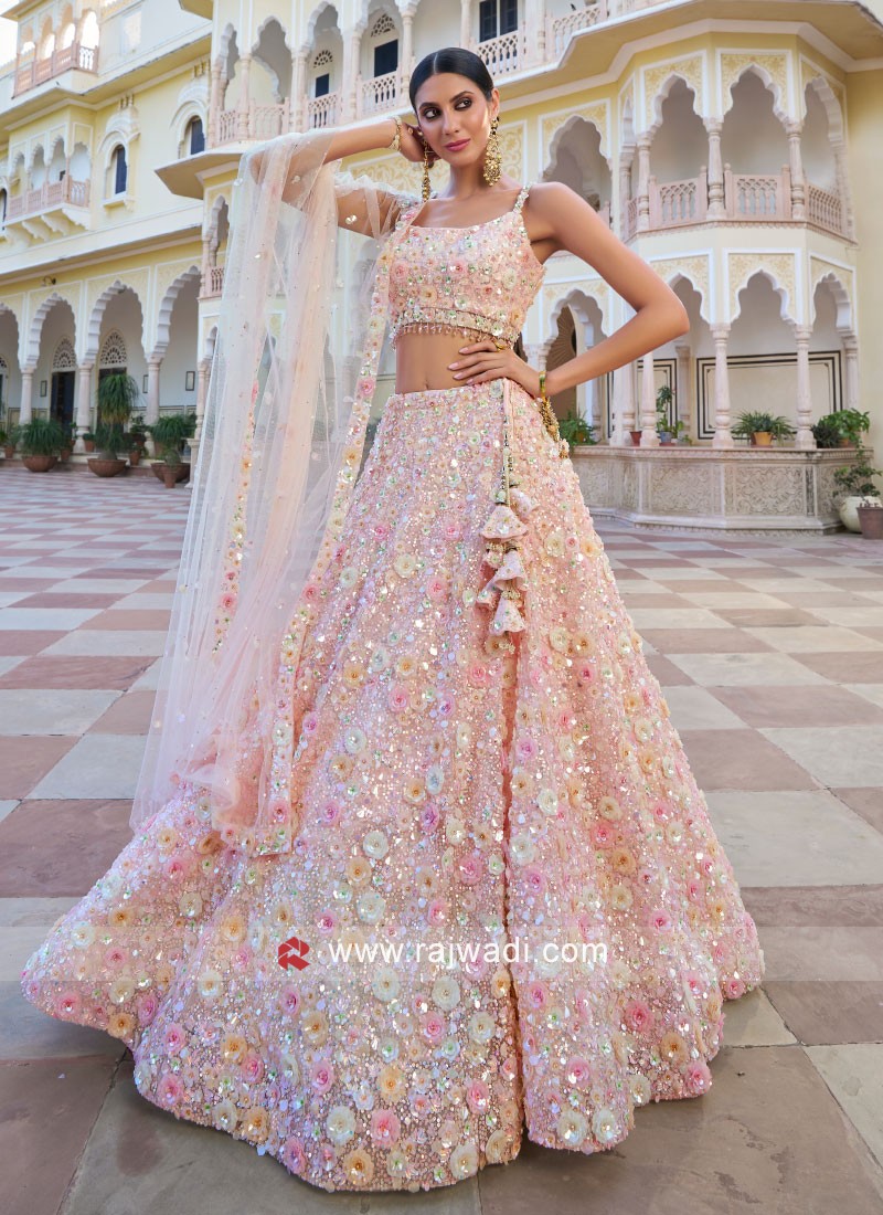 12 simple, lightweight lehengas that are perfect for intimate weddings |  Vogue India | Peach lehenga, Organza lehenga, Skirt set