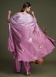 Shaded Pink Chinon Embroidered Readymade Palazzo Suit