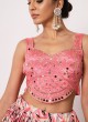 Pink Fancy Printed Sequins Embellished Lehenga Choli