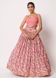 Pink Fancy Printed Sequins Embellished Lehenga Choli