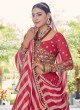 Exquisite Coral Red Georgette Zari Lehenga Choli