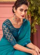 Exquisite Aqua Blue Georgette Classic Saree