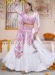 White Embroidered Rayon Garba Chaniya Choli