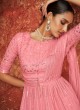 Designer Pink Georgette Sharara Set With Flared Bottom