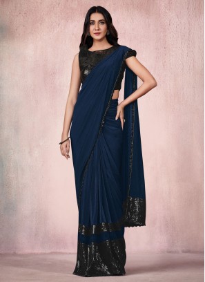 Eye-Catchy Embroidered Lycra Classic Saree