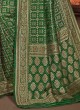 Banarasi Silk Saree In Green Color