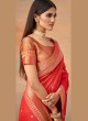 Fabulous Red Designer Traditional Saree