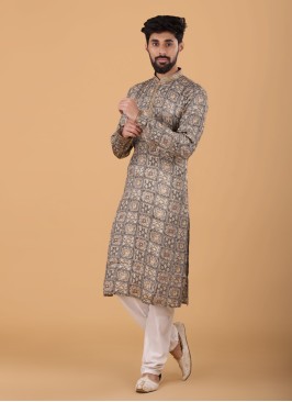 Fancy Checks Print Readymade Kurta Pajama