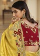 Fancy Fabric Yellow Embroidered Contemporary Saree