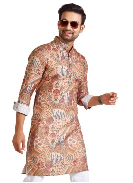 Fancy Printed Cotton Kurta For Men