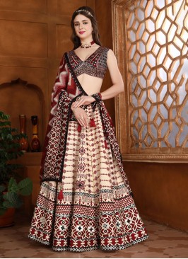 Fancy Printed Cotton Silk Readymade Lehenga Choli