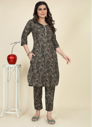 Light Grey A-Line Fancy Cotton Kurti