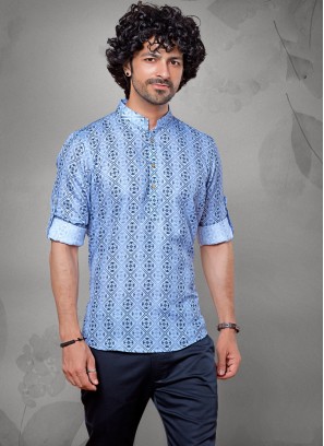 Fancy Printed Short Kurta In Cotton