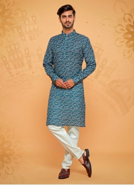 Fancy Prirted Kurta Pajama For Men