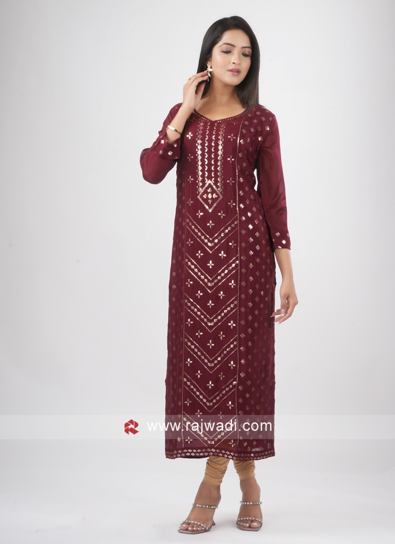 Look graceful in this #georgette straight cut kurti style long #choli  decked with #resham embroidery, … | Pakistani dresses, Sharara designs,  Pakistani dress design