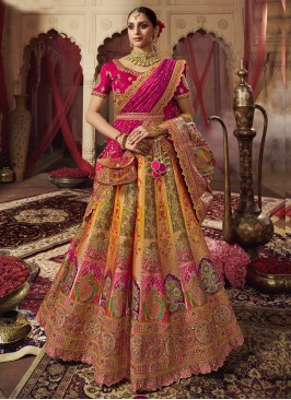 Gorgeous Wedding Wear Banarasi Silk A Line Lehenga Choli