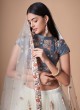 Delicate White Embroidered A Line Lehenga Choli