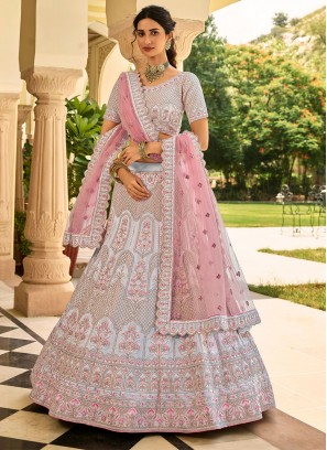 Wear this Ethnic Heavy Embroidered Navy #Blue and Baby #Pink bridal #Lehenga  designed in Indian Velvet and B… | Bridal lehenga online, Fashion, Blouse  design models