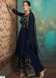 Faux Georgette Blue Designer Palazzo Salwar Suit