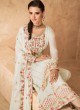 Faux Georgette Embroidered Off White Designer Pakistani Suit