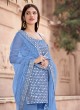 Faux Georgette Fancy Grey Designer Pakistani Suit