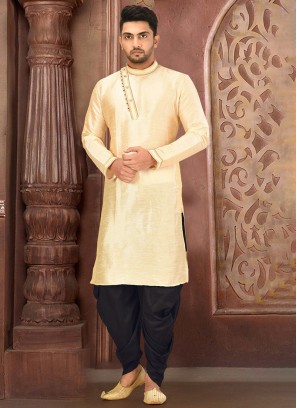 Fawn Kurta Dhoti Style Kurta Set