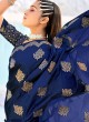 Festal Blue Weaving Designer Traditional Saree