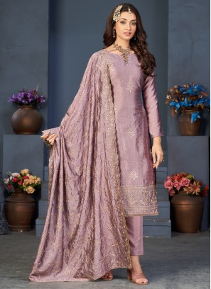 Festive Special Vichitra Silk Dress Material With Dupatta