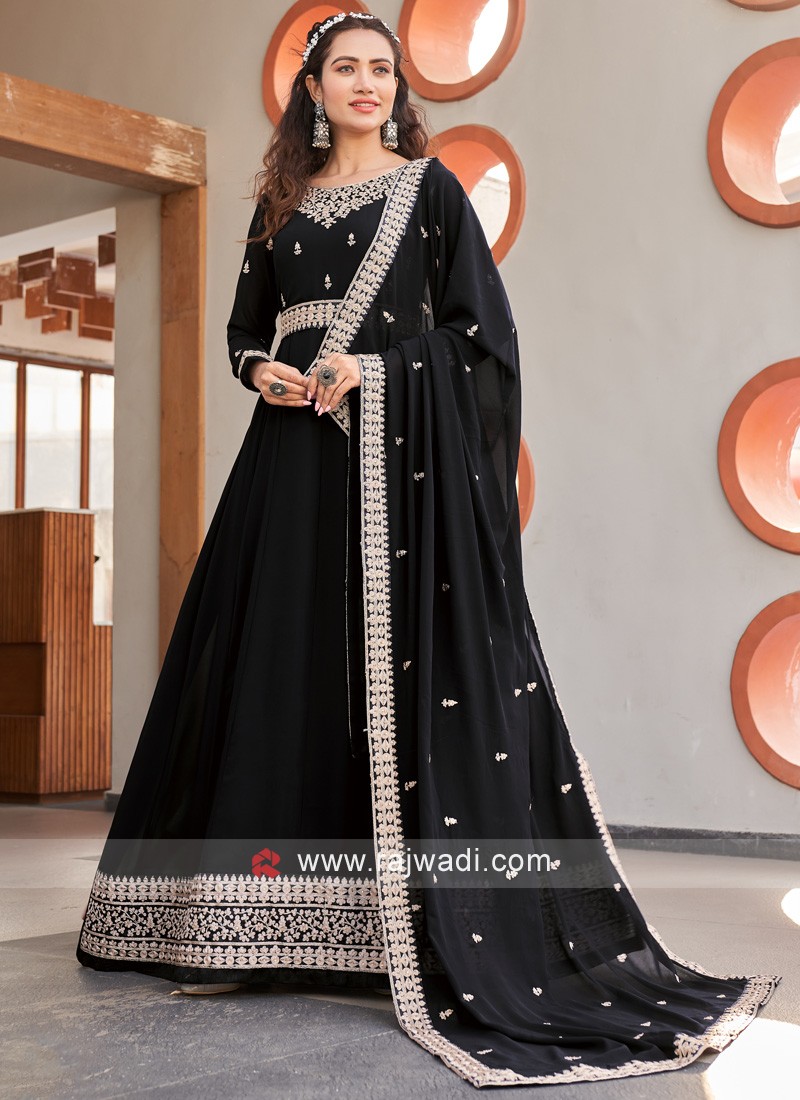 Black Heavy Designer Mirror Work Traditional/Festive Slit Style Anarkali  Suit - Indian Heavy Anarkali Lehenga Gowns Sharara Sarees Pakistani Dresses  in USA/UK/Canada/UAE - IndiaBoulevard