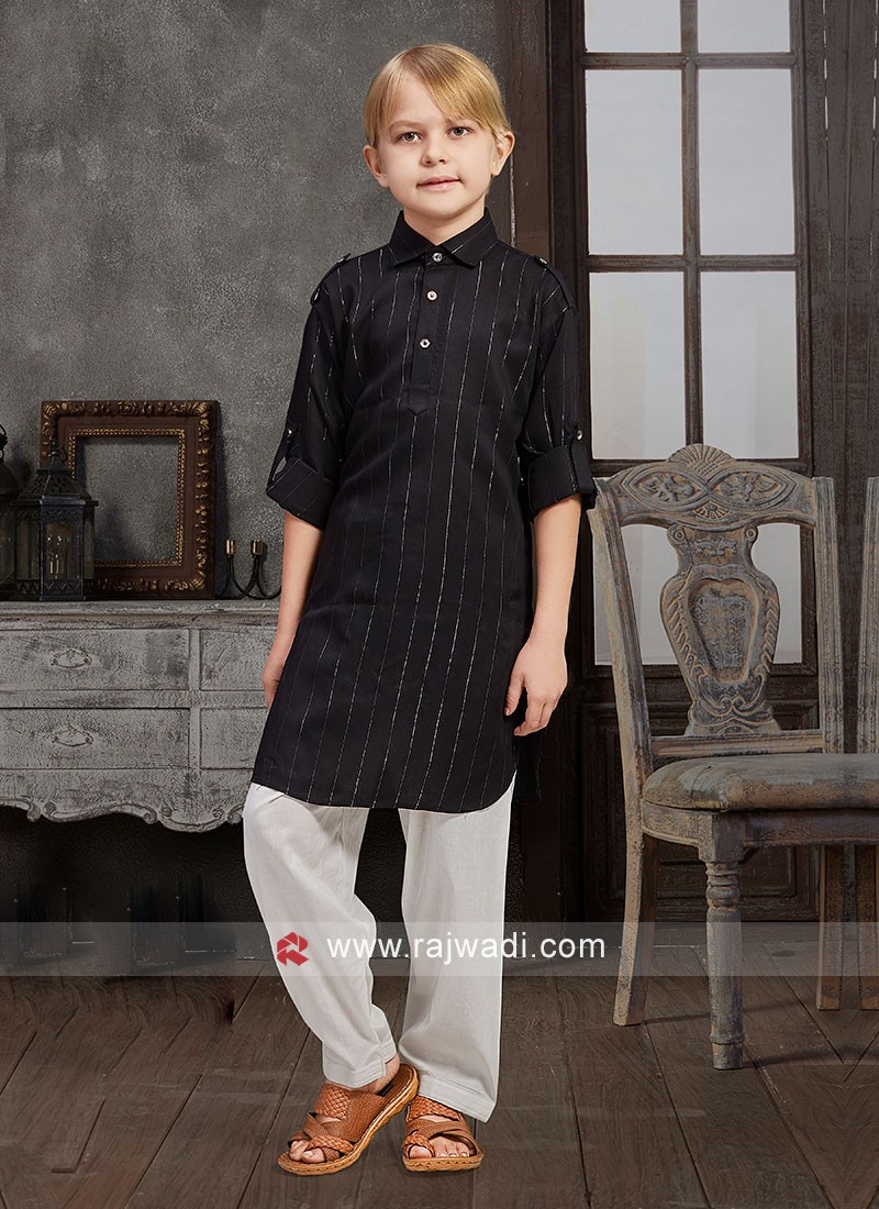 Kids Indian Ethnic Kurta and Payjama Pathani Suit For Boys-vietvuevent.vn