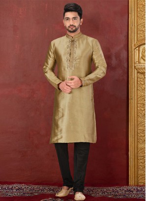 Festive Wear Dark Beige Kurta Pajama