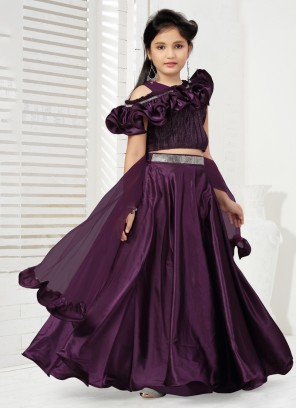 Festive Wear Dark Purple Lehenga Choli