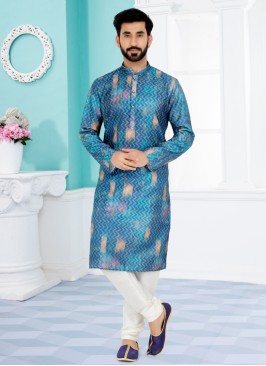 Festive Wear Dodger Blue Kurta Pajama