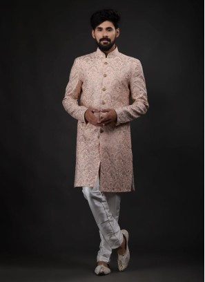 Festive Wear Embroidered Indowestern For Men