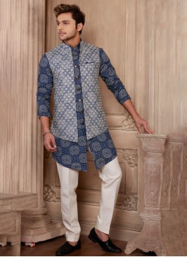 Festive Wear Embroidered Nehru Jacket Set