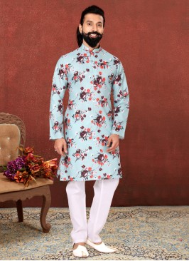 Festive Wear Floral Print Kurta Pajama