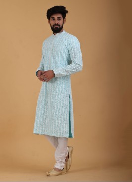 Festive Wear Georgatte Fabric Kurta Pajama