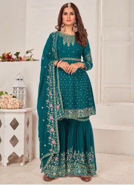 Festive Wear Georgette Embroidered Dress Material