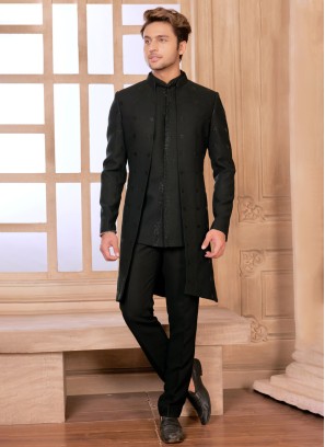 Festive Wear Indowestern In Black