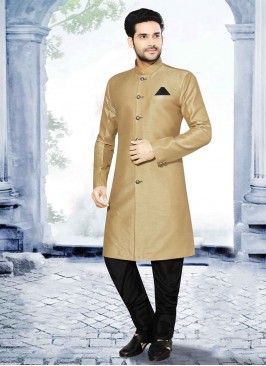 Festive Wear Indowestern In Golden Color