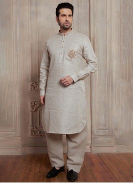 Festive Wear Linen Kurta Pajama Set